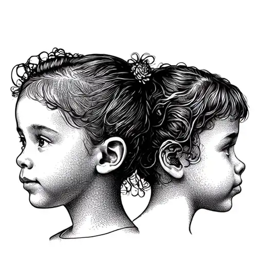 Children Faces In Profile Hair