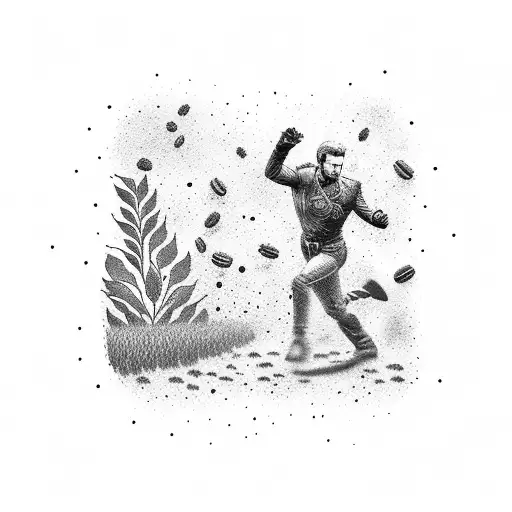 A Silhouette Of Captain Kirk Running Through A Coffee Bean Field