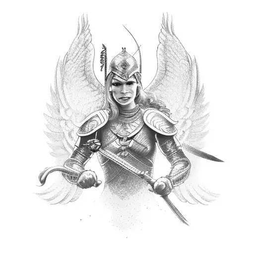 Valkyrie Riding A Drakar Into Battle