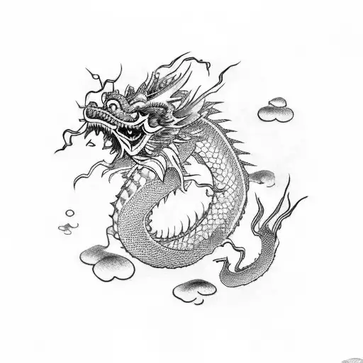 Chinese Dragon In Dot