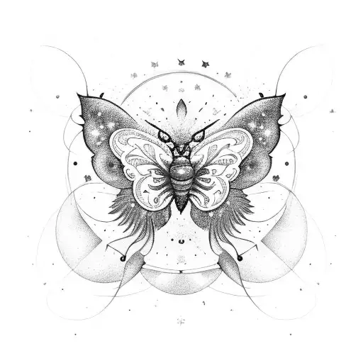 A Celestial Butterfly With A Galaxy Pattern On Its Wings