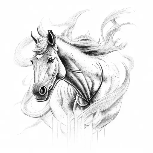 Horse Running Through Gates Of Hell