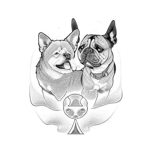 Dad With Mom And Boy And Dog In The Sunset