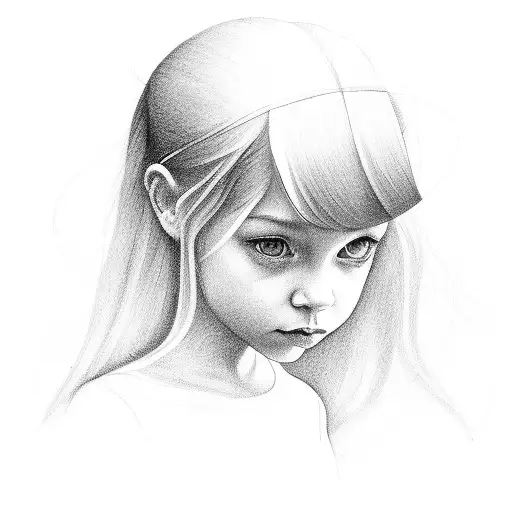 Child Girl With Father