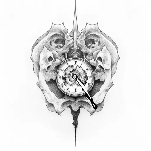 Grim Reaper With Clock Without Time Hass