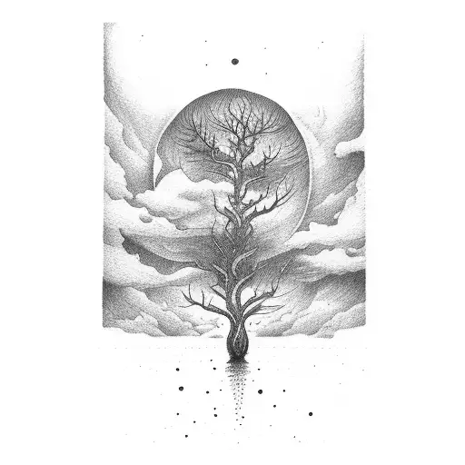 Aurora Sky Tree And Water