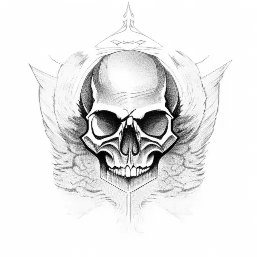 Skull With A Raven On Top
