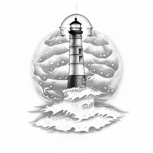 A Lighthouse In A Glass Bottle Sealed With A Cork