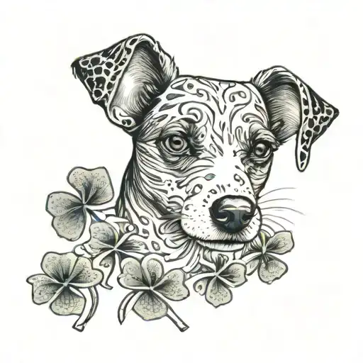 Jack Russell With Shamrock Intertwined