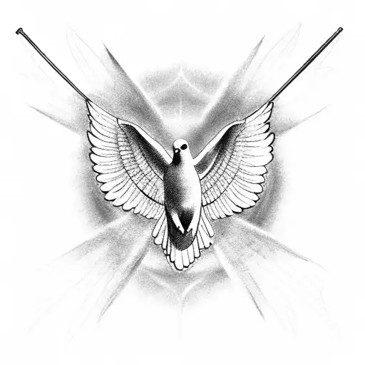 A Dove Holding The Archangel Raphael's Staff