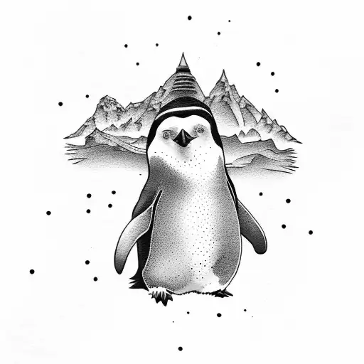 Penguin With Name And Date