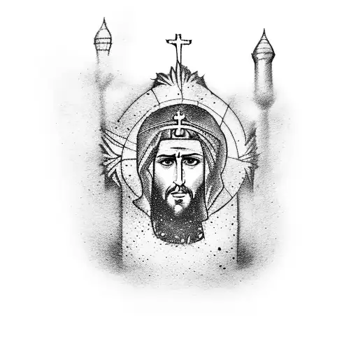 A Iraq Tattoo With Jesus Looking Over