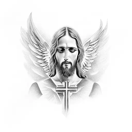 Wings With Jesus Cross