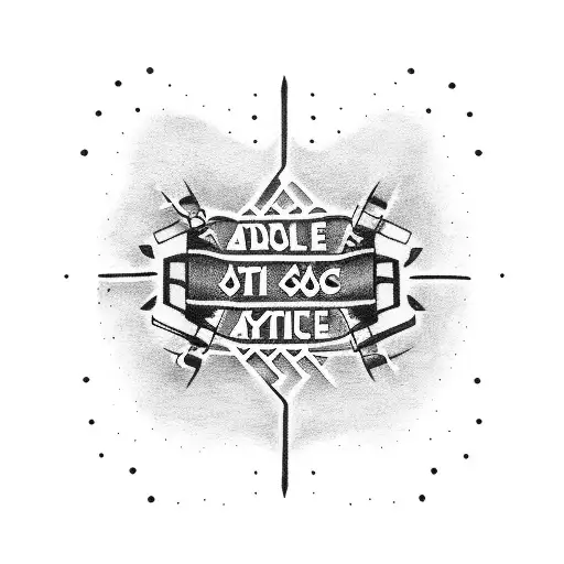 A Dotwork Tattoo Of A Rap Lyric In Georgian Script