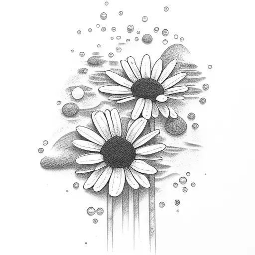 Daisy With Beach And Bubbles