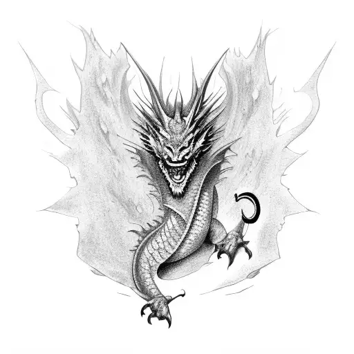 Wise Dragon With Scars