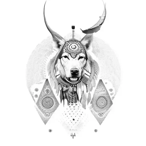 A Compassionate Native Woman Embracing A Wounded Animal