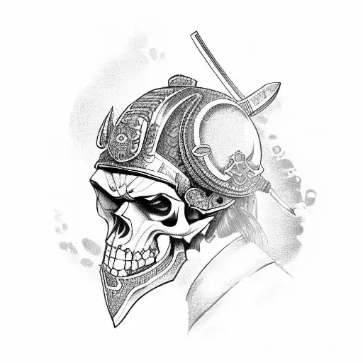 Samurai With Skull