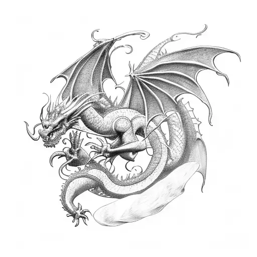 Dragon And The Igdrassil Fith The Brenches Spreading Widely