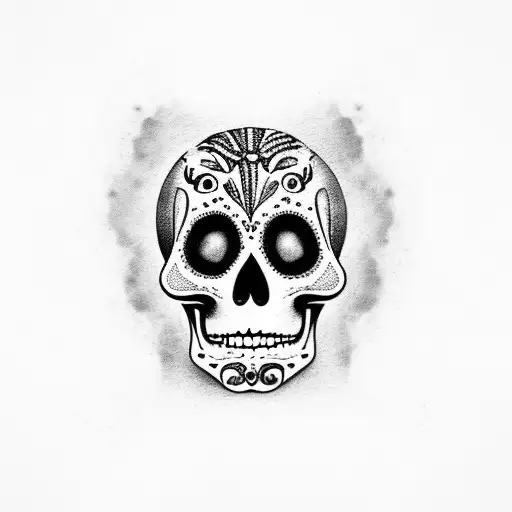 Sugar Skull With Handprints For Eyes