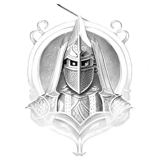 Knight Bowing Down With Sword