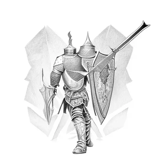 Knight Bowing Down With Sword