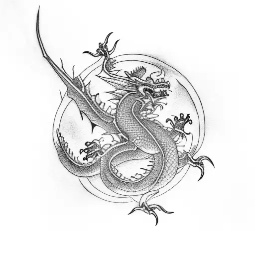 Centered Flying Dragon