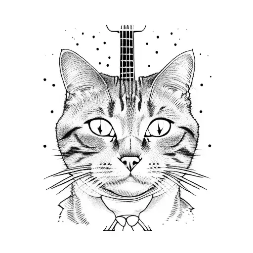 Cat Playing Bass Guitar