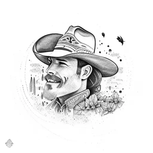 Cowboy Out In The Texas Nature