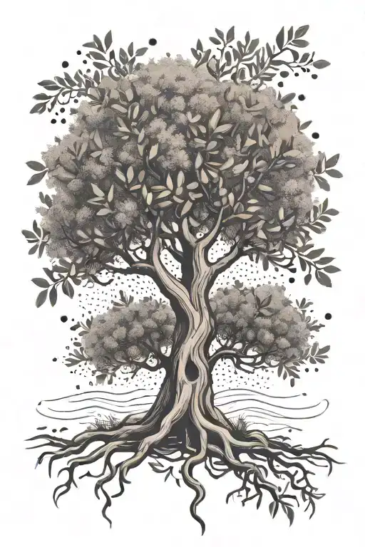 Olive Tree And Roots