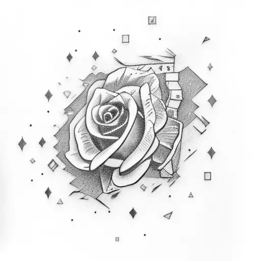 Z And E Between Blue Rose