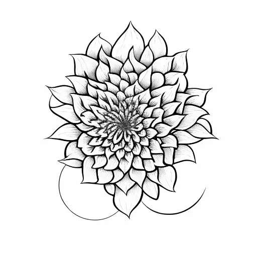 Dahlia On Fire And Moon