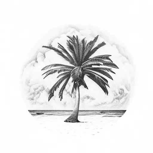 Palm Tree With Barbados Map