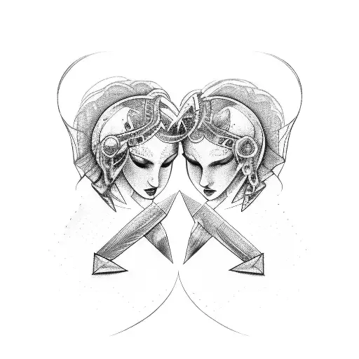 Gemini Sign With Broken Heart