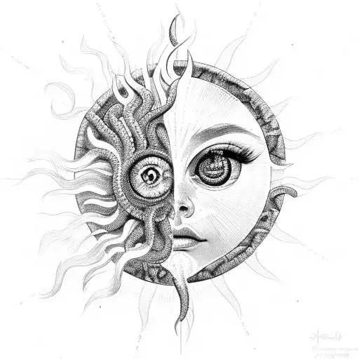 Medusa Eye With Sun Light