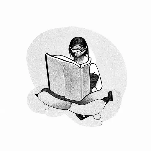 A Silhouette Of A Person Reading A Book With Musical Notes Floating Around Them