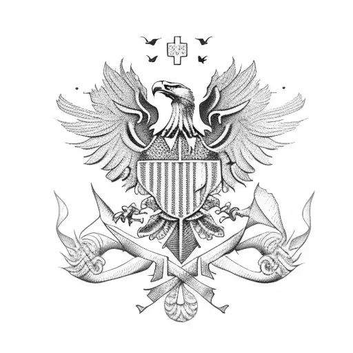 Eagle Carrying Croatian Flag