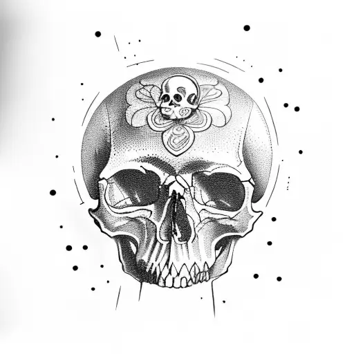 Skull With Real Heart And Name