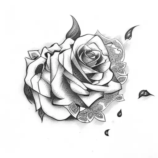 Two Black Roses Burning Red Inside