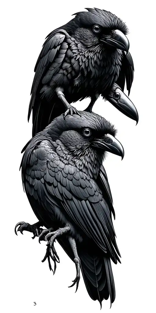 Crows With Optical Illusion