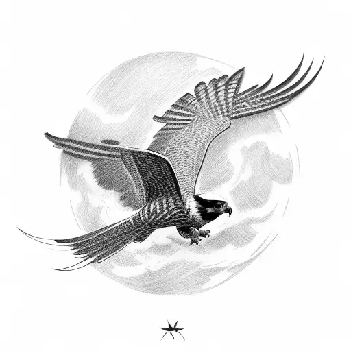 A Falcon Bird In Flight Eating A Spiritual