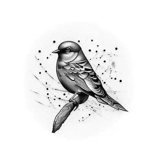 Create A Tattoo Featuring A Bird Surrounded By The Numbers Mcmlxxvii And Mmix
