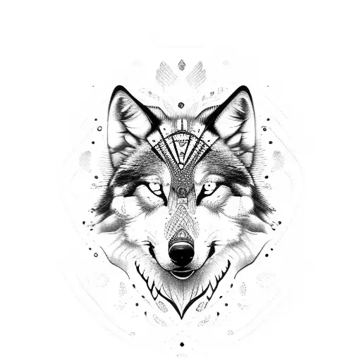 Half Dog Face The Other Half Wolf Face