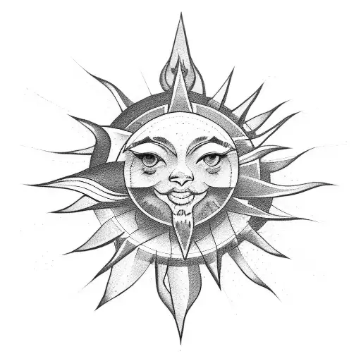 Bow And Arrow And Sun