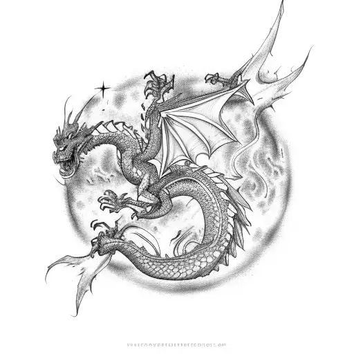 Dragon Flying Through The Universe