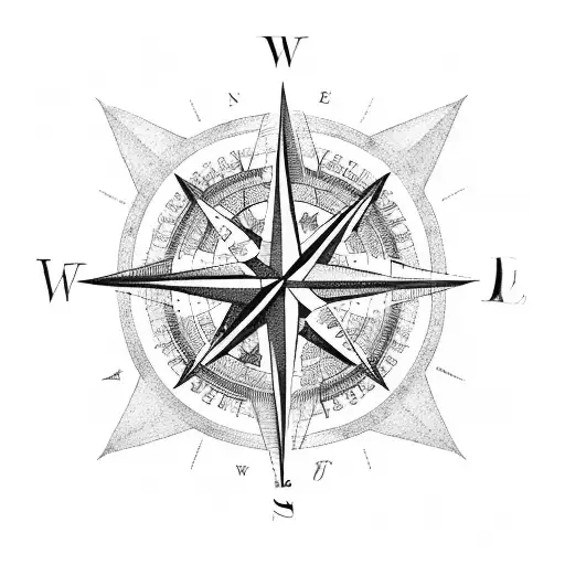 A Compass Rose Made Up Of Equations Representing Different Travel Destinations