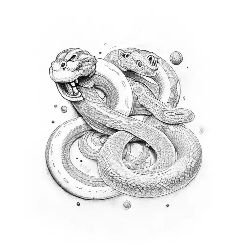 Number 108 With A Infinity Shape Replacing The 8 And A Snake Eating His Tale For The 0