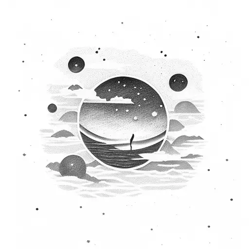 Lake At Night With Galaxy Sky