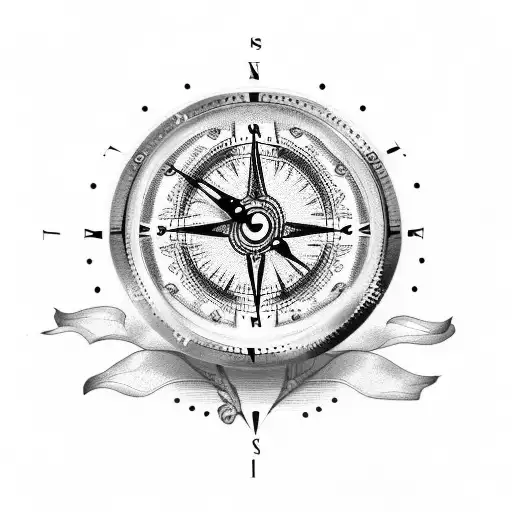 Clock Compass With Roses