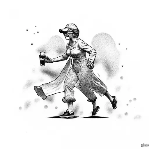 Running A Race Grandma Margie With A Shot And Beer